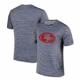 San Francisco 49ers Nike Gray Black Striped Logo Performance T-Shirt,baseball caps,new era cap wholesale,wholesale hats
